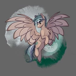 Size: 1280x1278 | Tagged: safe, artist:alrumoon_art, oc, oc only, oc:minty tea, pegasus, pony, abstract background, male, solo
