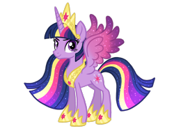 Size: 2160x1620 | Tagged: safe, artist:melspyrose, twilight sparkle, alicorn, pony, g4, the last problem, clothes, colored wings, crown, ethereal mane, ethereal tail, female, gradient mane, gradient tail, gradient wings, hoof shoes, horn, jewelry, long horn, long mane, looking at you, mare, older, older twilight, older twilight sparkle (alicorn), princess shoes, princess twilight 2.0, regalia, shoes, simple background, slender, solo, sparkly mane, spread wings, starry mane, starry tail, starry wings, tail, thin, transparent background, twilight sparkle (alicorn), vector, wings