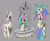 Size: 1280x1049 | Tagged: safe, artist:odooee, princess cadance, princess celestia, shining armor, alicorn, pony, g4, bathtub, claw foot bathtub, crown, doodle, female, jewelry, male, mare, pink-mane celestia, regalia, ship:shiningcadance, shipping, sketch, sketch dump, solo, straight, swanlestia