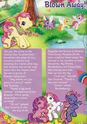 Size: 700x994 | Tagged: safe, official comic, bumbleberry, skywishes, star surprise, sunny daze (g3), tiddly wink, tra-la-la, zipzee, breezie, earth pony, pony, g3, official, blown way!, comic, female, greener than green meadow, hoof heart, kite, mare, string, text, underhoof