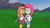 Size: 1280x720 | Tagged: safe, pinkie pie, sunset shimmer, equestria girls, g4, angry, arms wide open, bag, camp everfree outfits, eddy misbehaves at camp goville, female, goanimate, lesbian, mountain, open mouth, roblox, ship:sunsetpie, shipping, turned head