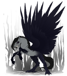 Size: 1920x2160 | Tagged: safe, artist:dementra369, oc, oc only, pegasus, pony, black sclera, male, simple background, solo, transparent background