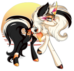 Size: 3205x3077 | Tagged: safe, artist:beamybutt, oc, oc only, pony, unicorn, chest fluff, ear fluff, high res, hoof polish, horn, makeup, raised hoof, simple background, solo, transparent background, unicorn oc