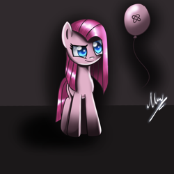 Size: 2300x2300 | Tagged: safe, artist:opal_radiance, pinkie pie, earth pony, pony, g4, 2020, balloon, dreamworks face, female, high res, mare, pinkamena diane pie, signature, smiling, solo