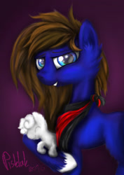Size: 2480x3508 | Tagged: safe, artist:pisklakozaur, oc, oc only, earth pony, pony, cheek fluff, duo, earth pony oc, gradient background, grin, high res, holding a pony, plushie, signature, smiling