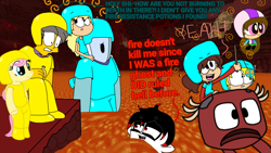 Size: 1920x1080 | Tagged: safe, artist:haileykitty69, fluttershy, oc, oc:hailey kitty, g4, betrayus, butters stotch, crossover, leni loud, lynn loud, male, minecraft, pac-man, rhombulus, seymour skinner, south park, star vs the forces of evil, the loud house, the simpsons
