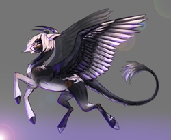 Size: 2687x2200 | Tagged: safe, artist:miurimau, oc, oc only, pony, colored hooves, high res, horns, solo, wings