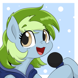 Size: 1050x1050 | Tagged: safe, artist:dendollae, oc, oc only, oc:nessy gouge, pony, karaoke, microphone, solo