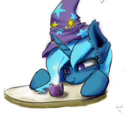 Size: 1042x942 | Tagged: safe, artist:rainsketch, trixie, pony, unicorn, g4, cup, female, mare, simple background, solo, teacup
