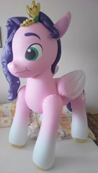 Size: 2574x4576 | Tagged: safe, artist:arniemkii, pipp petals, earth pony, inflatable pony, pegasus, pony, g5, my little pony: a new generation, bootleg, hongyi, inflatable, inflatable toy, photo, princess, solo