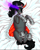 Size: 720x909 | Tagged: safe, artist:dreamscreep, king sombra, pony, unicorn, g4, antagonist, armor, bed, blushing, body pillow, body pillow design, cloak, clothes, fangs, glowing, glowing eyes, horn, looking at you, male, red eyes, solo, stallion