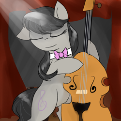 Size: 2000x2000 | Tagged: safe, artist:midnight-wisp-pone, octavia melody, earth pony, pony, g4, 2015, bipedal, cello, eyes closed, female, high res, musical instrument