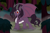 Size: 3198x2135 | Tagged: safe, artist:badumsquish, derpibooru exclusive, oc, oc only, unnamed oc, bat pony, demon, demon pony, monster pony, original species, g4, bat wings, bedroom eyes, ear fluff, eyelashes, femboy, fog, forest, grin, high res, horns, long mane, looking at you, male, popobawa, red eyes, show accurate, smiling, solo, spread wings, stallion, this will end in snu snu, two toned coat, unshorn fetlocks, wings