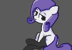 Size: 2388x1668 | Tagged: safe, artist:solid shrimp, rarity, pony, unicorn, g4, clothes, female, gray background, mare, simple background, socks, solo
