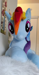 Size: 1280x2477 | Tagged: safe, artist:purplenebulastudios, rainbow dash, pony, g4, irl, photo, plushie, solo