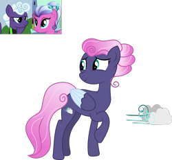 Size: 2191x2044 | Tagged: safe, artist:littlejurnalina, elbow grease, paradise (g4), rolling thunder, oc, oc:swifty hurricane, pegasus, pony, g4, colored wings, female, high res, lanky, magical lesbian spawn, mare, offspring, parent:paradise (g4), parent:rolling thunder, simple background, skinny, thin, transparent background, two toned wings, wings