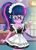 Size: 726x997 | Tagged: safe, artist:fluttershy_art.nurul, sci-twi, twilight sparkle, equestria girls, g4, bandana, beautiful, clothes, cute, free hugs, glasses, glowing, kitchen, looking at you, maid, maidlight sparkle, meganekko, plate, ponytail, sci-twiabetes, skirt, solo, sparkling, twiabetes