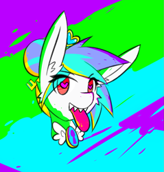 Size: 997x1041 | Tagged: safe, artist:ponballoon, oc, oc only, oc:sølvfor, bust, colored background, commission, female, gift art, mare, solo, tongue out