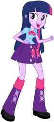 Size: 1193x2657 | Tagged: safe, artist:alandssparkle, artist:rupahrusyaidi, edit, vector edit, twilight sparkle, equestria girls, g4, excited, open mouth, open smile, shoes, simple background, smiling, solo, transparent background, vector