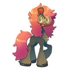 Size: 768x768 | Tagged: safe, artist:zira_dawn, oc, oc only, oc:soulful mirror, earth pony, pony, blank flank, earth pony oc, glasses, markings, simple background, solo, white background