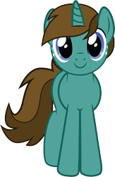 Size: 1329x2044 | Tagged: safe, artist:lunardreams, oc, oc only, oc:lunard, pony, unicorn, 2022 community collab, derpibooru community collaboration, female, freckles, front view, full body, horn, mare, show accurate, simple background, smiling, solo, standing, tail, transparent background, two toned mane, two toned tail, unicorn oc