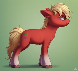 Size: 1370x1260 | Tagged: safe, artist:luminousdazzle, sprout cloverleaf, earth pony, pony, g5, my little pony: a new generation, :c, >:c, chest fluff, frown, grumpy, lidded eyes, male, messy mane, solo, sprout is not amused, stallion, stupid sexy sprout cloverleaf, unamused