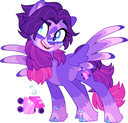 Size: 1464x1403 | Tagged: safe, artist:klewgcg, artist:rickysocks, oc, oc only, oc:vesper winds, pegasus, pony, base used, female, mare, simple background, smiling, solo, spread wings, transparent background, wings