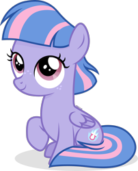 Size: 1920x2373 | Tagged: safe, artist:cirillaq, wind sprint, pegasus, pony, cute, cutie mark, female, filly, foal, folded wings, freckles, full body, high res, looking up, shadow, show accurate, simple background, sitting, small wings, smiling, solo, sprintabetes, tail, transparent background, two toned mane, two toned tail, vector, wings