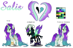 Size: 2900x1900 | Tagged: safe, artist:gihhbloonde, oc, oc only, changeling, pony, unicorn, base used, changeling oc, disguise, disguised changeling, horn, offspring, parent:queen chrysalis, raised hoof, reference sheet, simple background, transparent background, unicorn oc