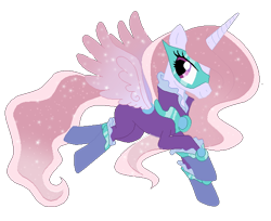 Size: 592x482 | Tagged: safe, artist:gihhbloonde, oc, oc only, alicorn, pony, alicorn oc, clothes, costume, ethereal mane, eyelashes, female, horn, mare, mask, power ponies oc, simple background, solo, starry mane, starry wings, transparent background, wings