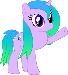 Size: 1263x1382 | Tagged: safe, artist:pootanger_sfm, oc, oc only, oc:fiona mahri, pony, unicorn, 2022 community collab, derpibooru community collaboration, horn, looking at you, show accurate, simple background, smiling, solo, transparent background, unicorn oc, waving
