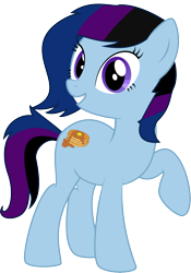 Size: 1027x1466 | Tagged: safe, artist:pootanger_sfm, oc, oc only, oc:maple cake, earth pony, pony, 2022 community collab, derpibooru community collaboration, earth pony oc, grin, looking at you, raised hoof, show accurate, simple background, smiling, solo, transparent background