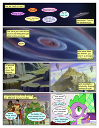 Size: 612x792 | Tagged: safe, artist:greatdinn, edit, edited screencap, screencap, spike, dragon, human, comic:friendship is dragons, g4, collaboration, comic, crossover, dialogue, male, screencap comic