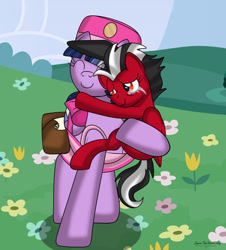 Size: 1280x1418 | Tagged: safe, artist:small-brooke1998, oc, oc:paddy sparkle, alicorn, pegasus, pony, adoption, alternate universe, crying, eyes closed, female, filly, foal, holding a pony, shatter (transformers), smiling, tears of joy, transformers