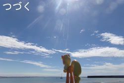 Size: 4608x3072 | Tagged: safe, artist:dingopatagonico, applejack, earth pony, pony, g4, cloud, irl, looking back, ocean, photo, sky, solo, toy, water