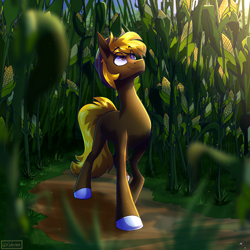 Size: 2500x2500 | Tagged: safe, artist:celes-969, oc, oc only, earth pony, pony, corn, food, high res, solo