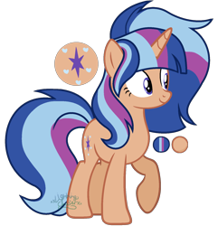 Size: 1506x1563 | Tagged: safe, artist:cheekycheesefan101, oc, oc only, oc:nightlight dalia, pony, unicorn, blue eyes, female, full body, hooves, horn, mare, multicolored mane, multicolored tail, offspring, parent:flash sentry, parent:twilight sparkle, parents:flashlight, raised hoof, show accurate, simple background, smiling, solo, standing, tail, transparent background, unicorn oc