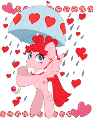 Size: 1200x1600 | Tagged: safe, artist:katelynleeann42, oc, pegasus, pony, chibi, female, mare, simple background, solo, transparent background, umbrella