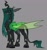 Size: 1018x1078 | Tagged: safe, artist:rockin_candies, queen chrysalis, changeling, changeling queen, g4, alternate design, chest fluff, crown, eye clipping through hair, eyebrows, eyebrows visible through hair, fangs, female, gray background, hair over one eye, horn, insect wings, jewelry, leonine tail, lidded eyes, regalia, simple background, smiling, smug, solo, tail, wings