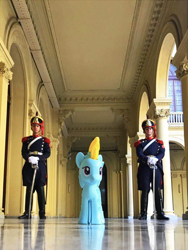 Size: 960x1280 | Tagged: safe, rainbow dash, human, pegasus, pony, g4, argentina, forced perspective, guard, irl, irl human, photo, toy