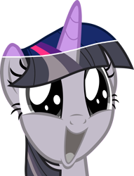 Size: 3000x3932 | Tagged: safe, anonymous artist, artist:outlawquadrant, edit, twilight sparkle, alicorn, pony, g4, shadow play, discorded, discorded twilight, female, happy, high res, mare, simple background, solo, squee, transparent background, twilight sparkle (alicorn), twilight tragedy, vector