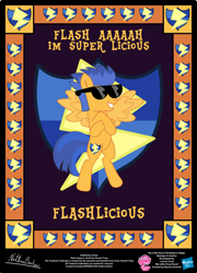 Size: 758x1054 | Tagged: safe, artist:strykarispeeder, part of a set, flash sentry, pegasus, pony, g4, bipedal, flashlicious, male, solo, stallion, sunglasses, twilightlicious