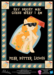 Size: 758x1054 | Tagged: safe, artist:strykarispeeder, part of a set, pear butter, earth pony, pony, g4, bipedal, female, mare, pear butter licious, solo, sunglasses, twilightlicious