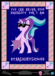 Size: 758x1054 | Tagged: safe, artist:strykarispeeder, part of a set, starlight glimmer, pony, unicorn, g4, bipedal, female, mare, solo, starlightlicious, sunglasses, twilightlicious
