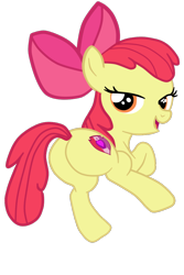Size: 802x1202 | Tagged: safe, artist:gmaplay, apple bloom, earth pony, pony, g4, apple bloom's bow, bedroom eyes, bloom butt, bow, butt, female, filly, foal, full body, hair bow, hooves, looking at you, looking back, looking back at you, open mouth, open smile, plot, rear view, simple background, smiling, solo, stupid sexy apple bloom, tail, transparent background