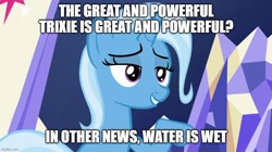 Size: 888x499 | Tagged: safe, artist:arcgaming91, edit, edited screencap, screencap, trixie, g4, no second prances, caption, image macro, text, twilight's castle, twilight's cutie mark