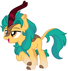 Size: 1024x1075 | Tagged: safe, artist:emeraldblast63, hitch trailblazer, kirin, g5, my little pony: a new generation, kirin-ified, lidded eyes, male, open mouth, open smile, simple background, smiling, solo, species swap, transparent background, vector
