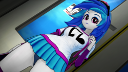 Size: 1920x1080 | Tagged: safe, artist:ratachu666, dj pon-3, vinyl scratch, equestria girls, g4, 3d, breasts, clothes, female, koikatsu, miniskirt, panties, skirt, solo, underwear, upskirt