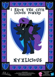 Size: 1600x2224 | Tagged: safe, artist:strykarispeeder, part of a set, oc, oc only, oc:nyx, alicorn, pony, g4, alicorn oc, bipedal, female, horn, mare, nyxlicious, solo, sunglasses, twilightlicious, wings