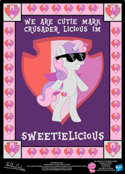Size: 758x1054 | Tagged: safe, artist:strykarispeeder, screencap, sweetie belle, pony, unicorn, bipedal, sunglasses